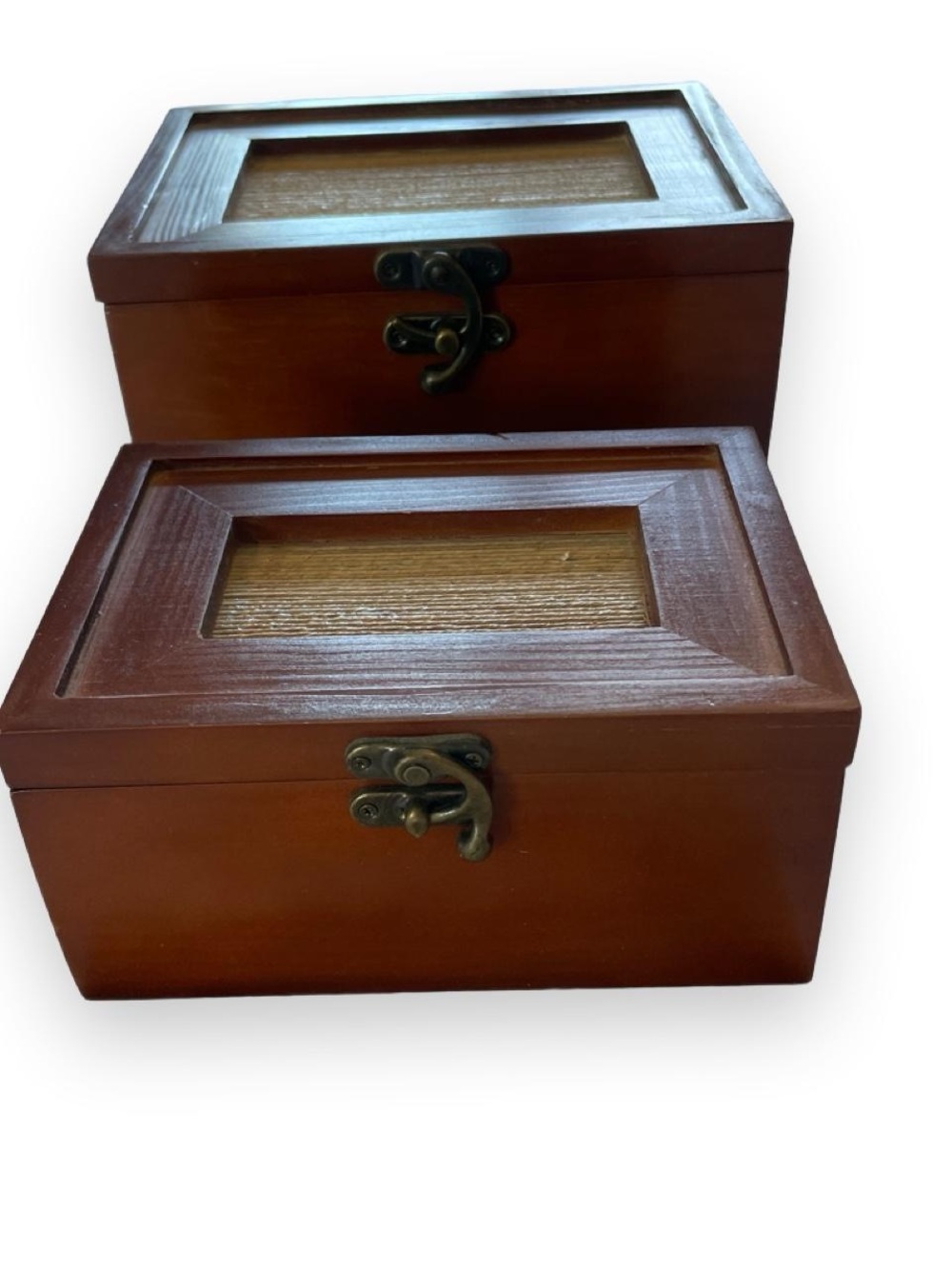 Wooden Decorative Storage Box with Latch - Brown